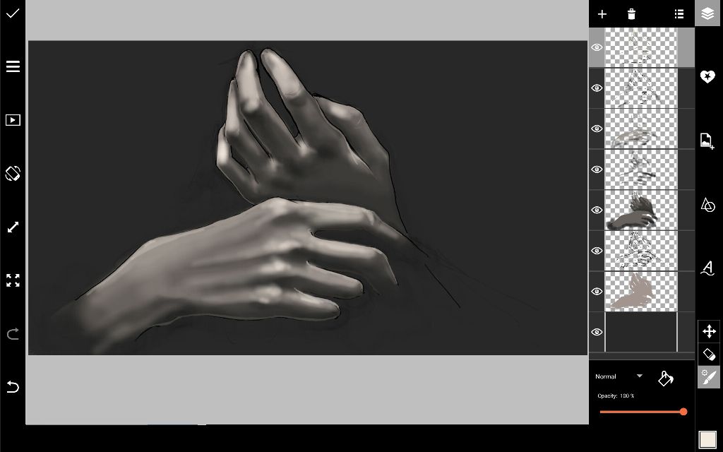 draw hands reflections